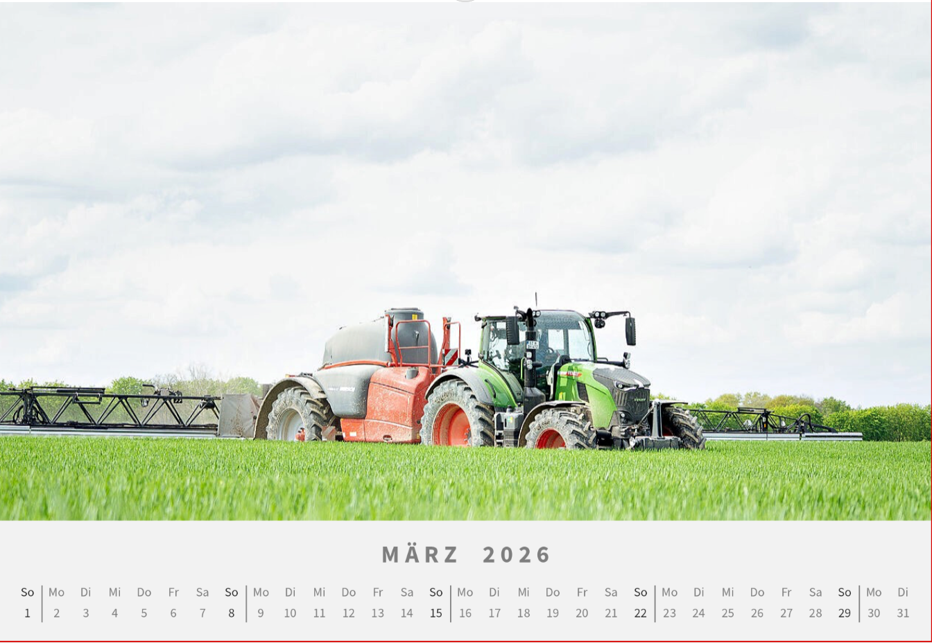 Landwirtschafts Kalender 2026