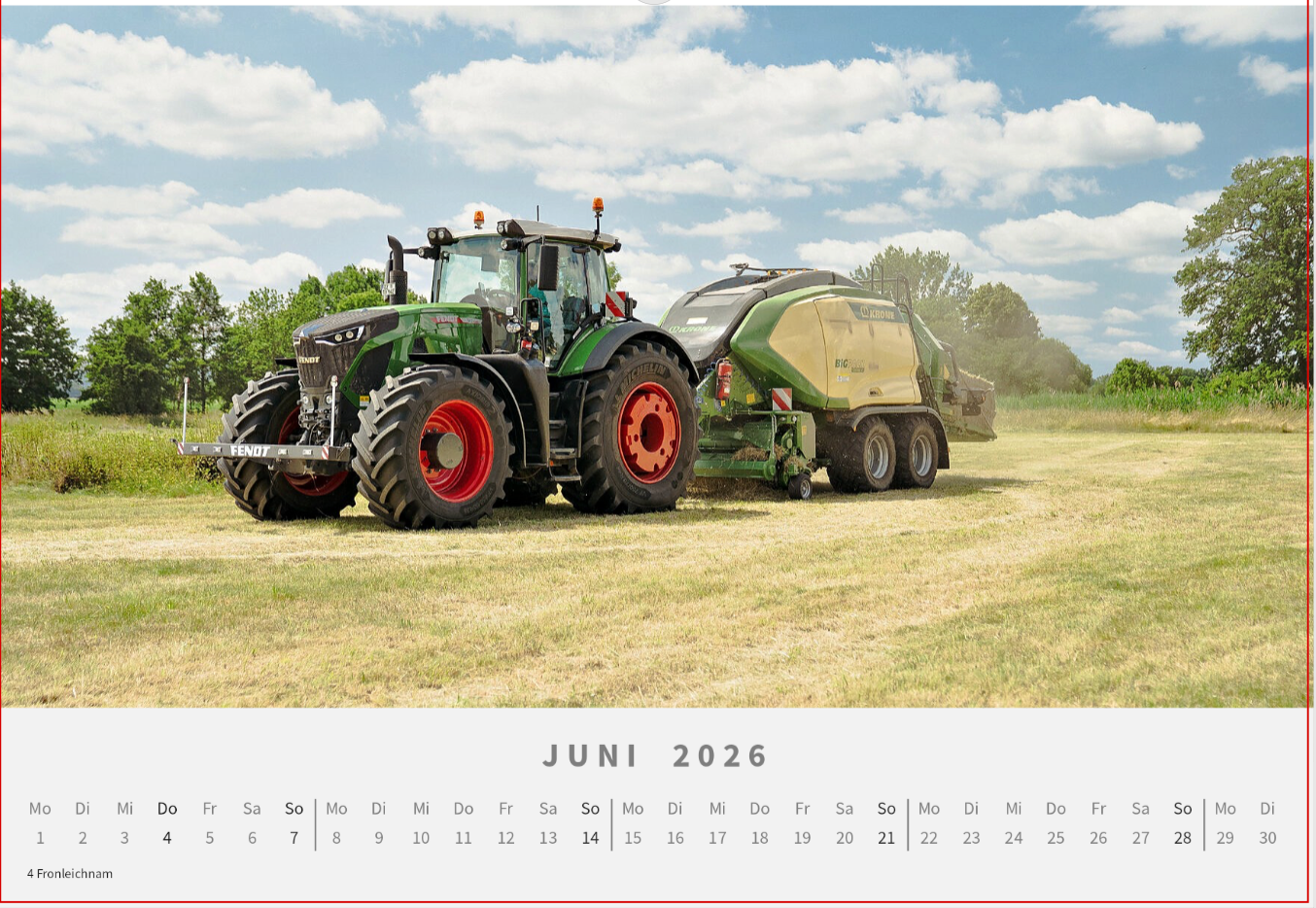 Landwirtschafts Kalender 2026