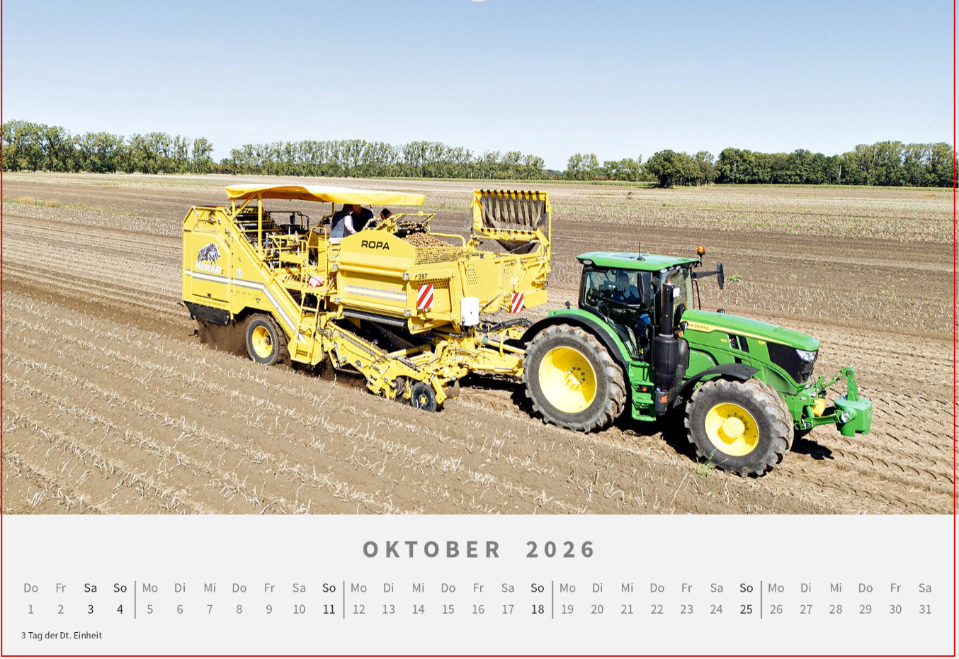Landwirtschafts Kalender 2026